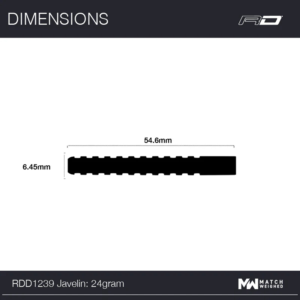 Dardo Javelin 85% 24 gramos Dimensiones