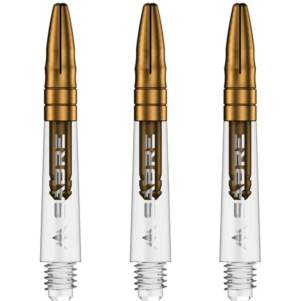 Set de 3 Vástagos Sabre Mission Cortos de 36 mm Policarbonato Transparentes Con Dorado