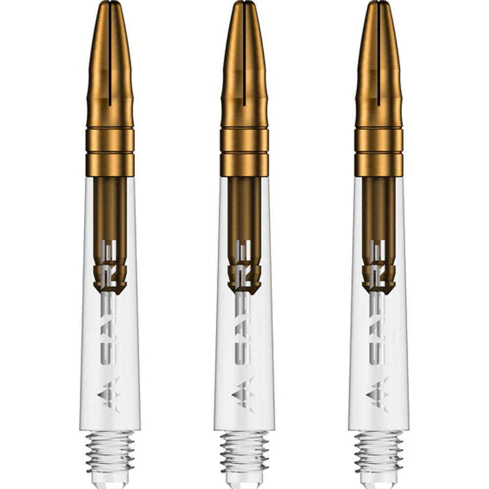 Set de 3 Vástagos Sabre Mission Intermedios de 40 mm Policarbonato Transparentes Con Dorado
