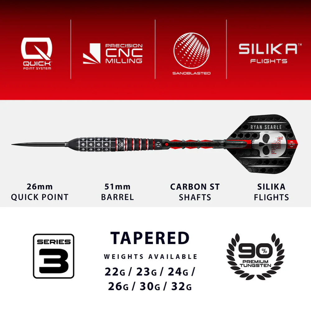 Dardos Ryan Searle Series 3 Harrows Punta Cambiable 90% Tungsteno 22 gramos - Imagen 5