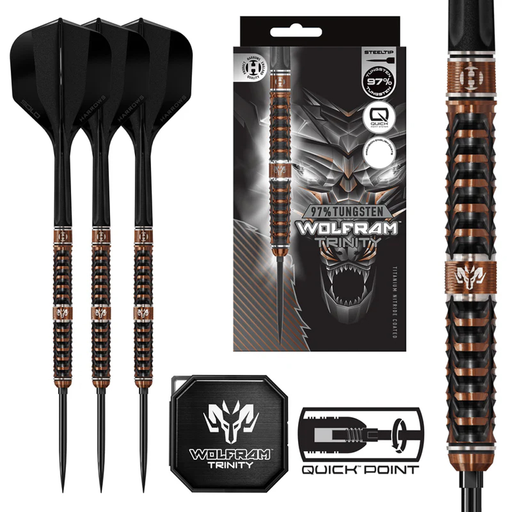 Dardos Wolfram Trinity Harrows Punta Cambiable 97% Tungsteno 22 gramos